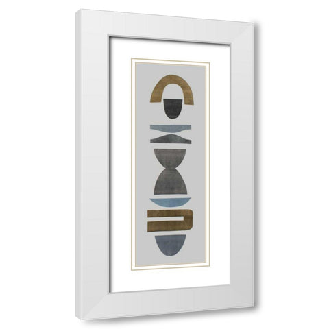 Neutral Totems VI White Modern Wood Framed Art Print with Double Matting by Delamater, Rob