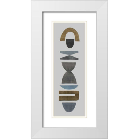 Neutral Totems VI White Modern Wood Framed Art Print with Double Matting by Delamater, Rob
