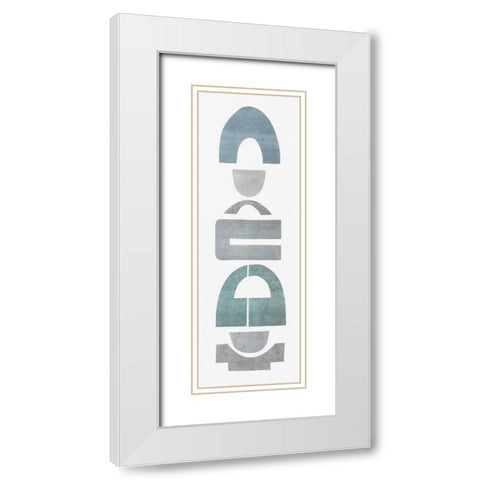 Neutral Totems VII White Modern Wood Framed Art Print with Double Matting by Delamater, Rob
