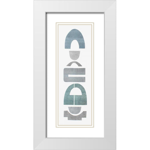 Neutral Totems VII White Modern Wood Framed Art Print with Double Matting by Delamater, Rob
