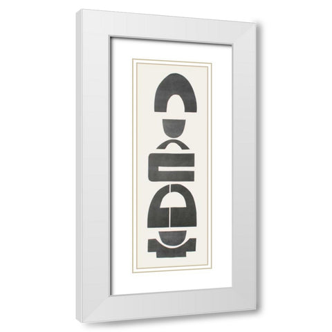 Neutral Totems IX White Modern Wood Framed Art Print with Double Matting by Delamater, Rob