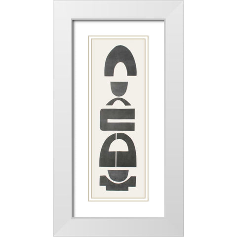 Neutral Totems IX White Modern Wood Framed Art Print with Double Matting by Delamater, Rob