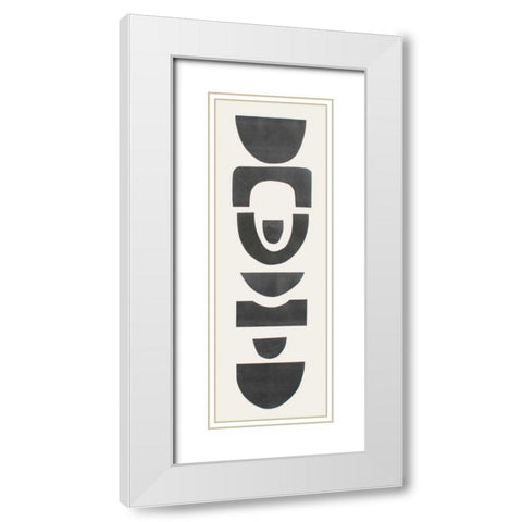 Neutral Totems X White Modern Wood Framed Art Print with Double Matting by Delamater, Rob
