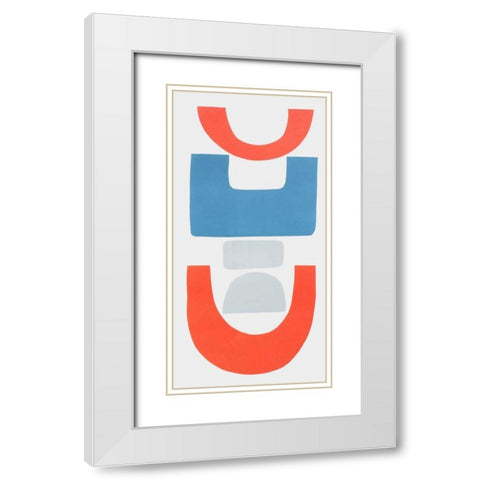 Primary Tribal Shapes II White Modern Wood Framed Art Print with Double Matting by Delamater, Rob