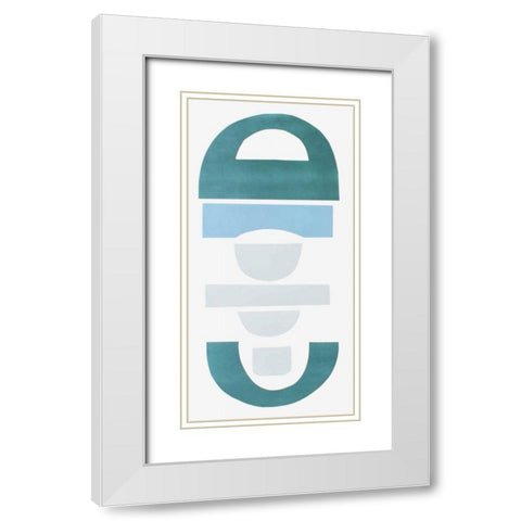 Primary Tribal Shapes III White Modern Wood Framed Art Print with Double Matting by Delamater, Rob