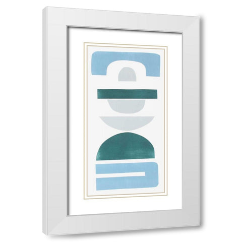 Primary Tribal Shapes IV White Modern Wood Framed Art Print with Double Matting by Delamater, Rob