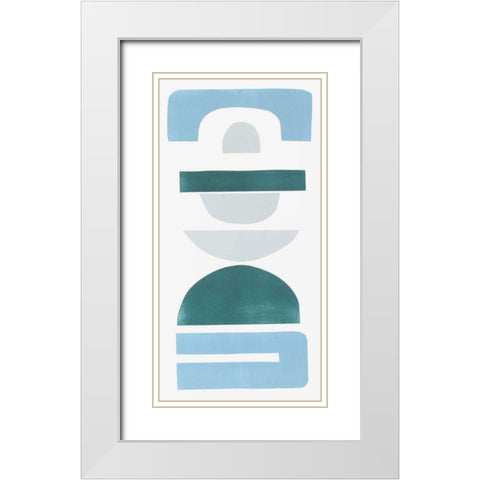 Primary Tribal Shapes IV White Modern Wood Framed Art Print with Double Matting by Delamater, Rob