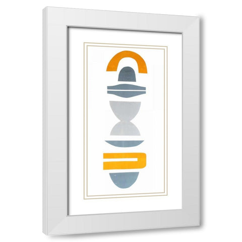 Primary Tribal Shapes VI White Modern Wood Framed Art Print with Double Matting by Delamater, Rob