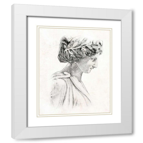 Greek Statue I White Modern Wood Framed Art Print with Double Matting by Warren, Annie