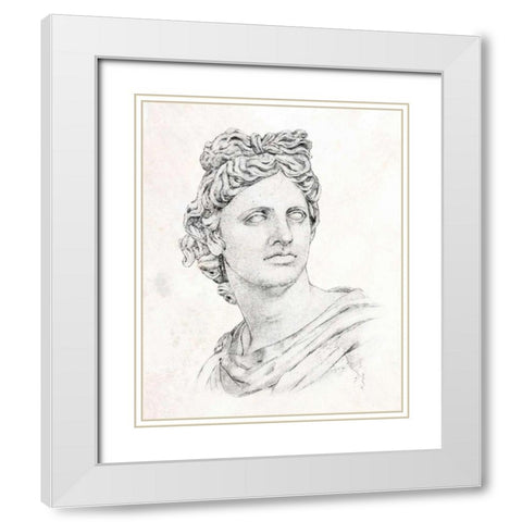 Greek Statue II White Modern Wood Framed Art Print with Double Matting by Warren, Annie