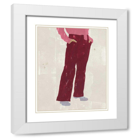 Alley Pose I White Modern Wood Framed Art Print with Double Matting by Wang, Melissa