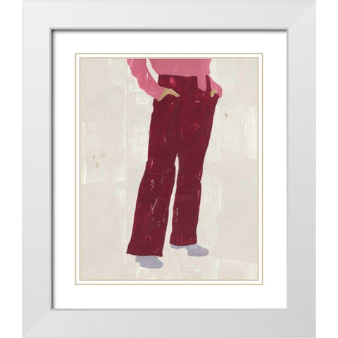 Alley Pose I White Modern Wood Framed Art Print with Double Matting by Wang, Melissa