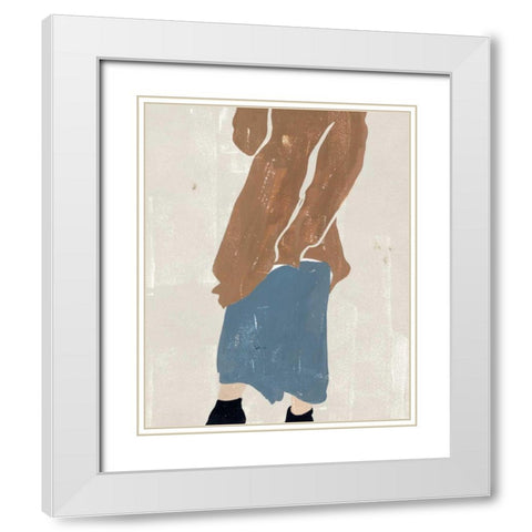 Alley Pose II White Modern Wood Framed Art Print with Double Matting by Wang, Melissa