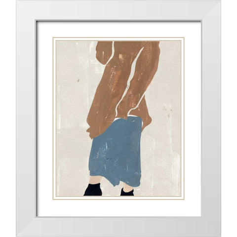 Alley Pose II White Modern Wood Framed Art Print with Double Matting by Wang, Melissa
