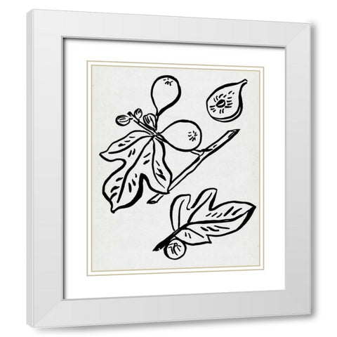 Fig Season I White Modern Wood Framed Art Print with Double Matting by Wang, Melissa