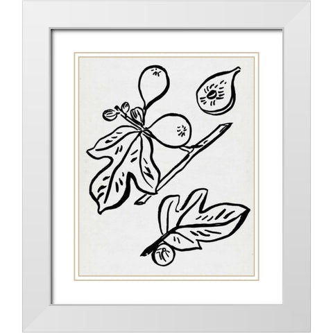 Fig Season I White Modern Wood Framed Art Print with Double Matting by Wang, Melissa