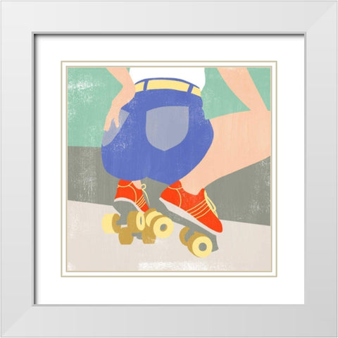 Derby Dames II White Modern Wood Framed Art Print with Double Matting by Popp, Grace
