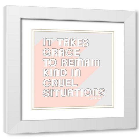 Be Kind I White Modern Wood Framed Art Print with Double Matting by Popp, Grace