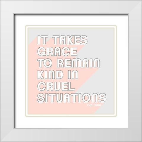 Be Kind I White Modern Wood Framed Art Print with Double Matting by Popp, Grace