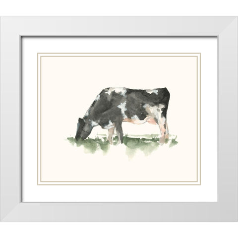 Grazing Farm Animal II White Modern Wood Framed Art Print with Double Matting by Harper, Ethan
