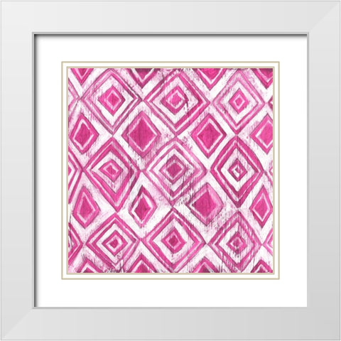 Eclectic Textile I White Modern Wood Framed Art Print with Double Matting by Vess, June Erica