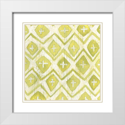 Eclectic Textile II White Modern Wood Framed Art Print with Double Matting by Vess, June Erica