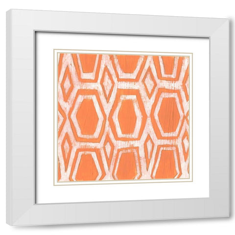 Eclectic Textile V White Modern Wood Framed Art Print with Double Matting by Vess, June Erica
