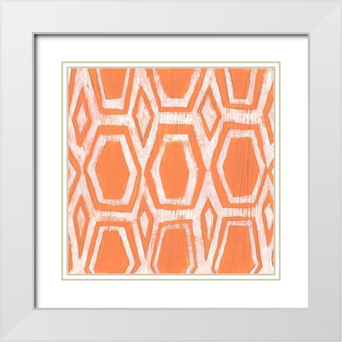 Eclectic Textile V White Modern Wood Framed Art Print with Double Matting by Vess, June Erica