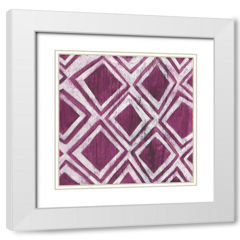 Eclectic Textile VI White Modern Wood Framed Art Print with Double Matting by Vess, June Erica