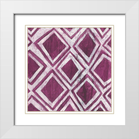 Eclectic Textile VI White Modern Wood Framed Art Print with Double Matting by Vess, June Erica
