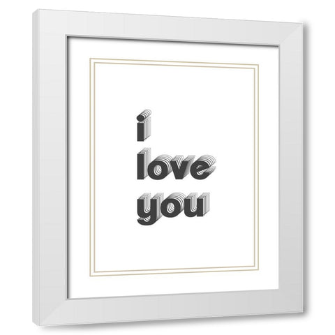 U + Me I White Modern Wood Framed Art Print with Double Matting by Popp, Grace