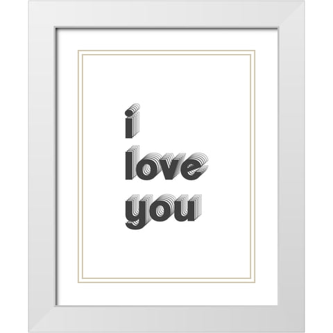 U + Me I White Modern Wood Framed Art Print with Double Matting by Popp, Grace