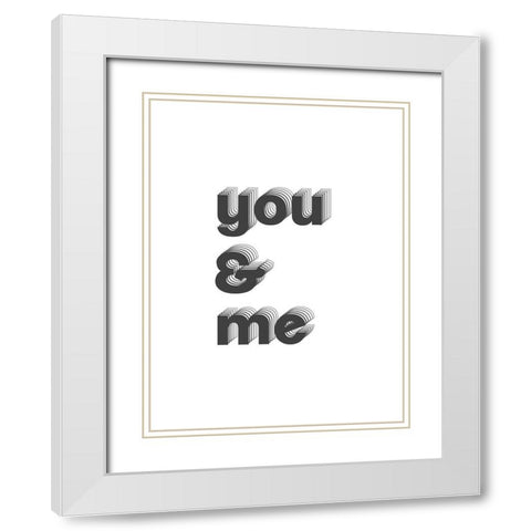 U + Me II White Modern Wood Framed Art Print with Double Matting by Popp, Grace
