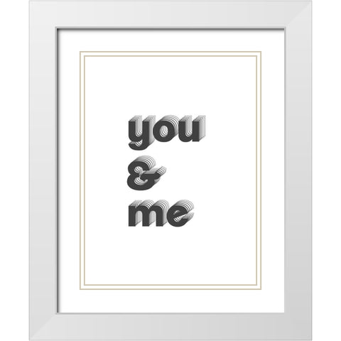 U + Me II White Modern Wood Framed Art Print with Double Matting by Popp, Grace