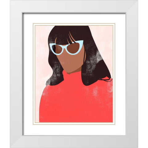 Shades I White Modern Wood Framed Art Print with Double Matting by Popp, Grace