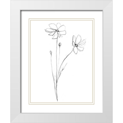 Stem Contour III White Modern Wood Framed Art Print with Double Matting by Goldberger, Jennifer