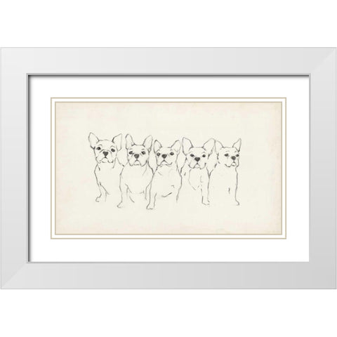 Snuggle Squad I White Modern Wood Framed Art Print with Double Matting by Harper, Ethan