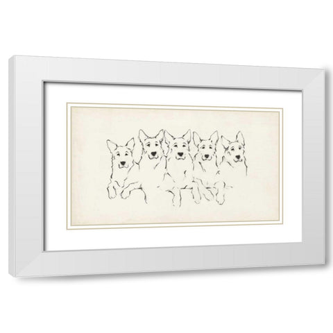 Snuggle Squad II White Modern Wood Framed Art Print with Double Matting by Harper, Ethan