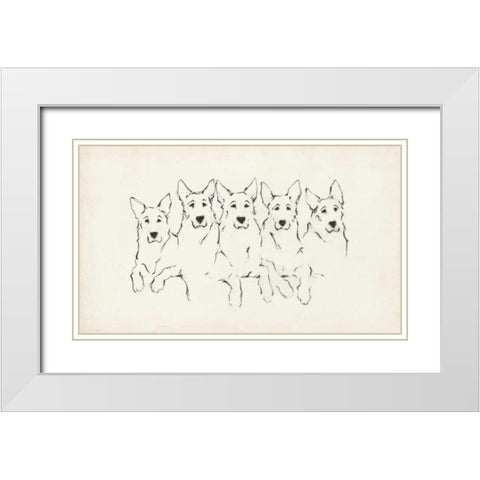 Snuggle Squad II White Modern Wood Framed Art Print with Double Matting by Harper, Ethan
