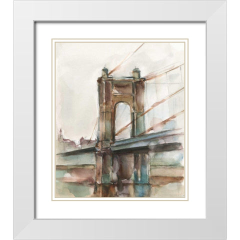 Bridge at Sunset I White Modern Wood Framed Art Print with Double Matting by Harper, Ethan