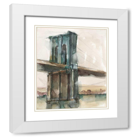 Bridge at Sunset II White Modern Wood Framed Art Print with Double Matting by Harper, Ethan