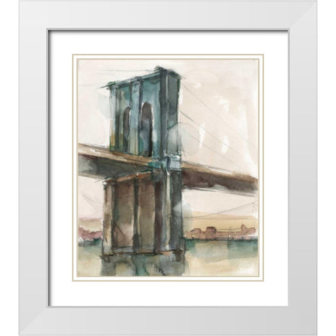 Bridge at Sunset II White Modern Wood Framed Art Print with Double Matting by Harper, Ethan