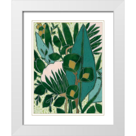 Bottle Glass Garden I White Modern Wood Framed Art Print with Double Matting by Vess, June Erica
