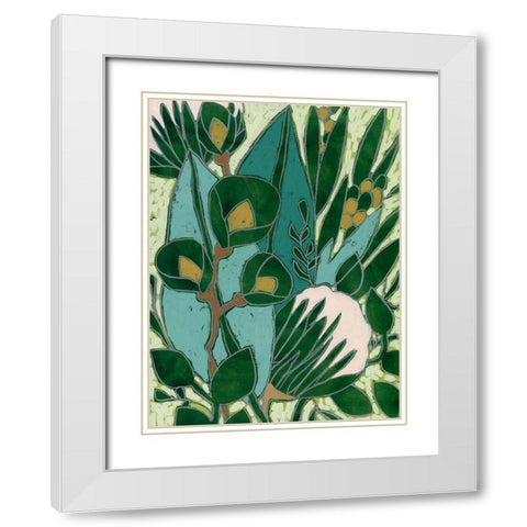 Bottle Glass Garden II White Modern Wood Framed Art Print with Double Matting by Vess, June Erica