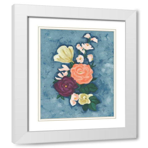 Floral Portrait I White Modern Wood Framed Art Print with Double Matting by Vess, June Erica