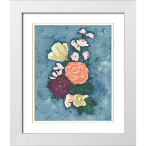 Floral Portrait I White Modern Wood Framed Art Print with Double Matting by Vess, June Erica