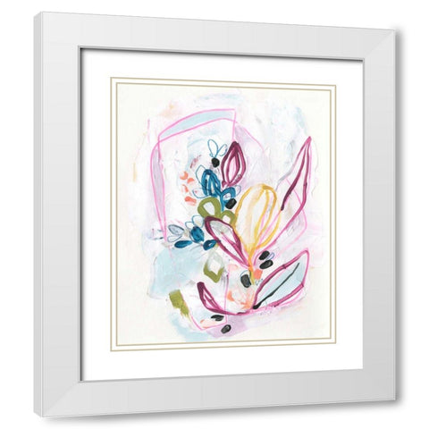 Garden Allusion I White Modern Wood Framed Art Print with Double Matting by Vess, June Erica