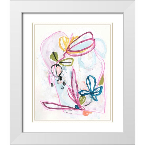 Garden Allusion II White Modern Wood Framed Art Print with Double Matting by Vess, June Erica
