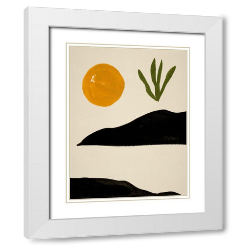 New Day III White Modern Wood Framed Art Print with Double Matting by Wang, Melissa