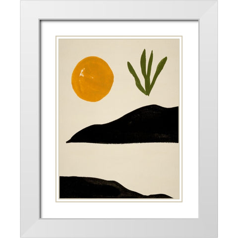 New Day III White Modern Wood Framed Art Print with Double Matting by Wang, Melissa